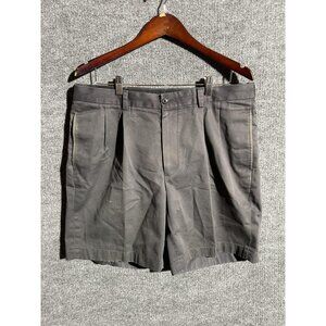 Brooks Brothers Shorts Mens 36 Gray Pleated Chino Dress Cotton Casual Summer